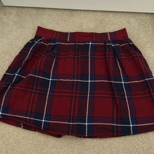 Old Navy Red Plaid Mini Skirt